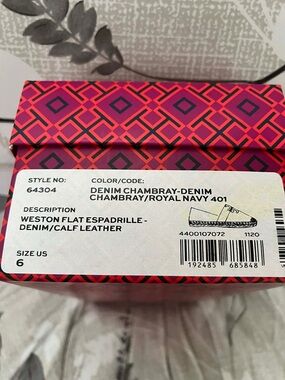 Tory Burch Weston Flat Espadrille - Denim/Royal Navy